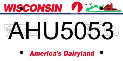 AHU5053 Wisconsin License Plate