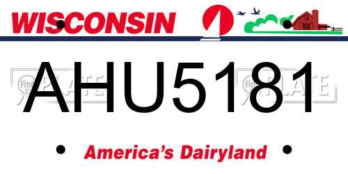 AHU5181 Wisconsin License Plate