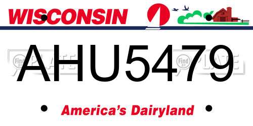 AHU5479 Wisconsin License Plate
