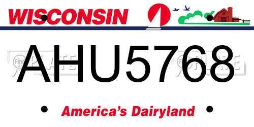 AHU5768 Wisconsin License Plate