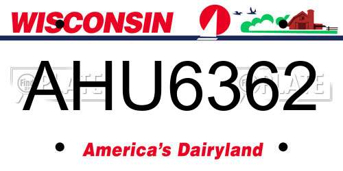 AHU6362 Wisconsin License Plate