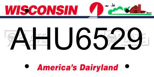 AHU6529 Wisconsin License Plate