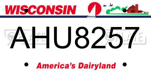 AHU8257 Wisconsin License Plate