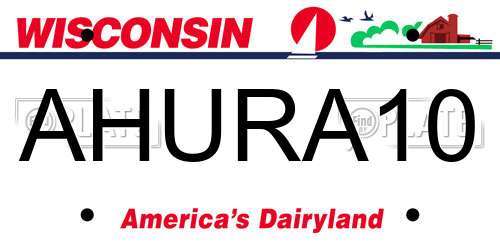AHURA10 Wisconsin License Plate