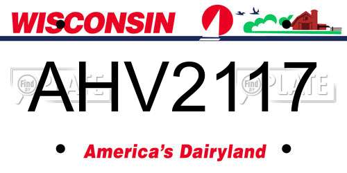 AHV2117 Wisconsin License Plate