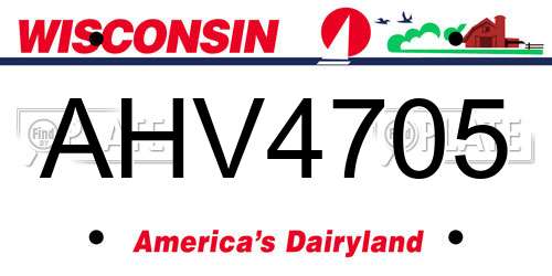 AHV4705 Wisconsin License Plate