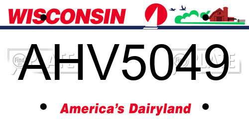 AHV5049 Wisconsin License Plate