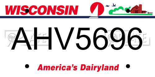 AHV5696 Wisconsin License Plate