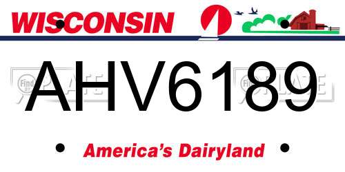 AHV6189 Wisconsin License Plate