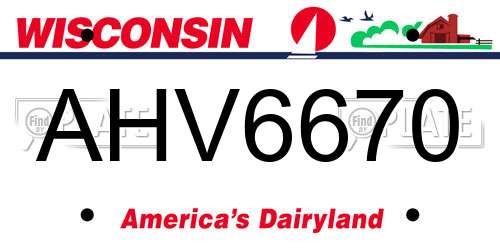AHV6670 Wisconsin License Plate