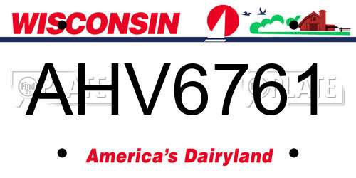 AHV6761 Wisconsin License Plate
