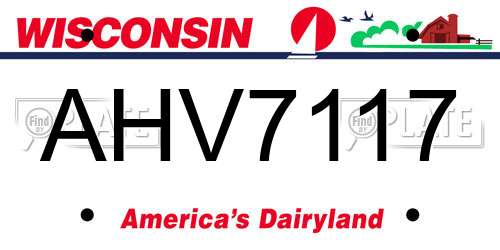 AHV7117 Wisconsin License Plate