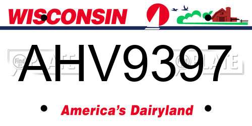 AHV9397 Wisconsin License Plate