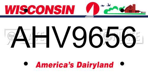 AHV9656 Wisconsin License Plate