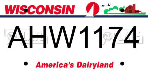 AHW1174 Wisconsin License Plate
