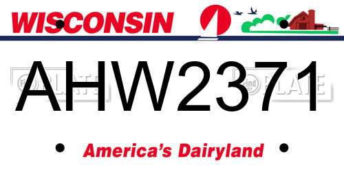 AHW2371 Wisconsin License Plate