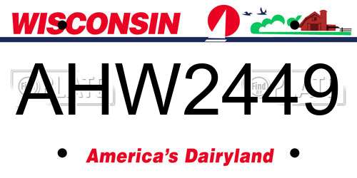 AHW2449 Wisconsin License Plate