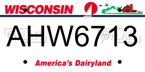 AHW6713 Wisconsin License Plate