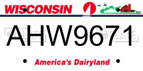 AHW9671 Wisconsin License Plate
