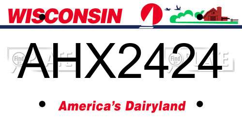 AHX2424 Wisconsin License Plate