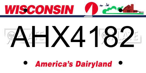AHX4182 Wisconsin License Plate