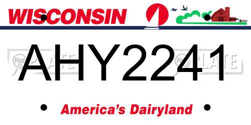 AHY2241 Wisconsin License Plate