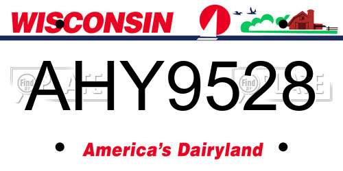 AHY9528 Wisconsin License Plate