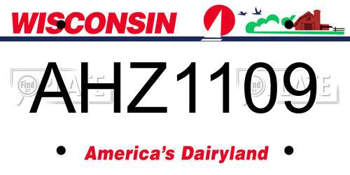 AHZ1109 Wisconsin License Plate
