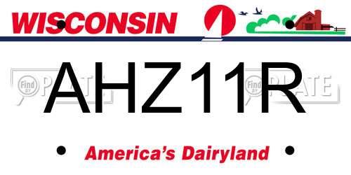 AHZ11R Wisconsin License Plate