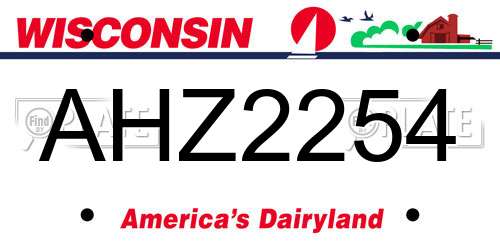 AHZ2254 Wisconsin License Plate