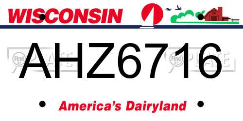 AHZ6716 Wisconsin License Plate