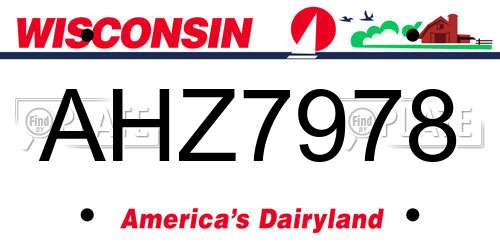 AHZ7978 Wisconsin License Plate