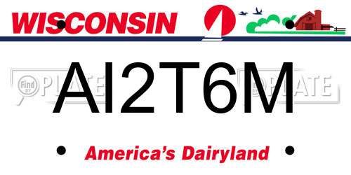 AI2T6M Wisconsin License Plate