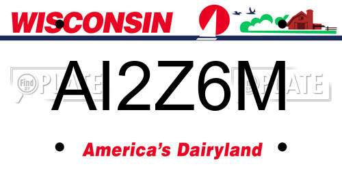AI2Z6M Wisconsin License Plate