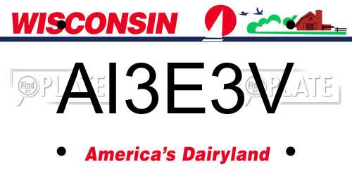 AI3E3V Wisconsin License Plate
