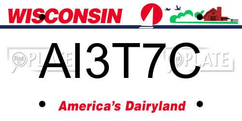 AI3T7C Wisconsin License Plate