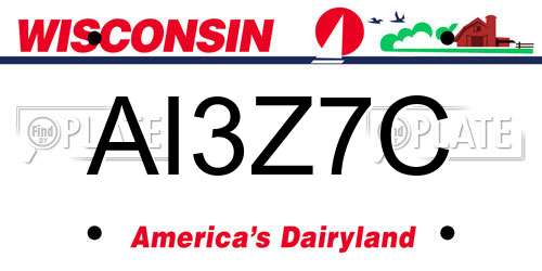 AI3Z7C Wisconsin License Plate