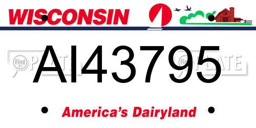 AI43795 Wisconsin License Plate