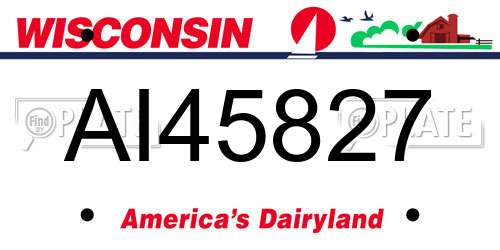 AI45827 Wisconsin License Plate