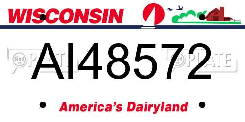 AI48572 Wisconsin License Plate