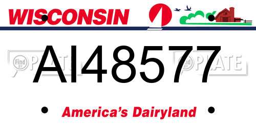 AI48577 Wisconsin License Plate