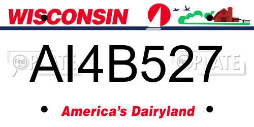 AI4B527 Wisconsin License Plate