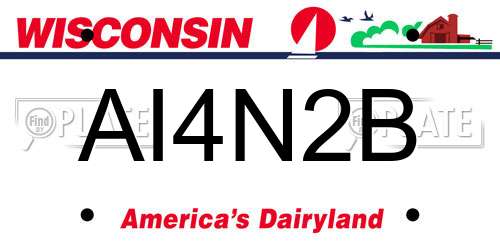 AI4N2B Wisconsin License Plate