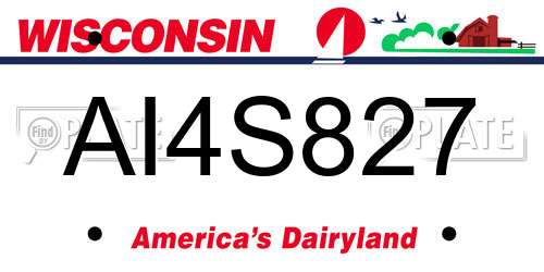 AI4S827 Wisconsin License Plate