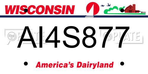 AI4S877 Wisconsin License Plate