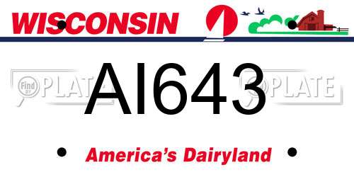 AI643 Wisconsin License Plate