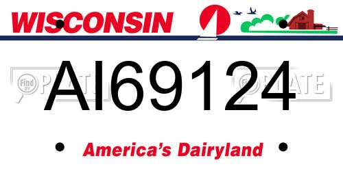 AI69124 Wisconsin License Plate