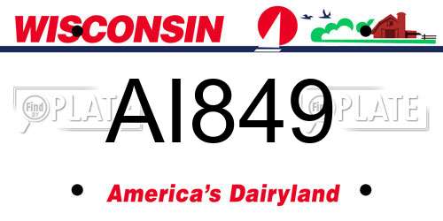 AI849 Wisconsin License Plate