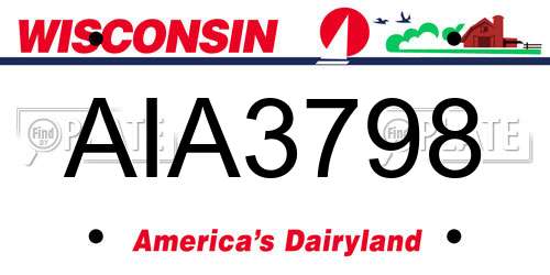 AIA3798 Wisconsin License Plate