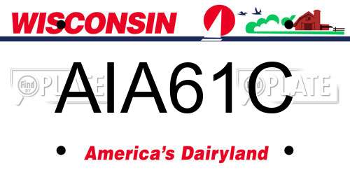 AIA61C Wisconsin License Plate